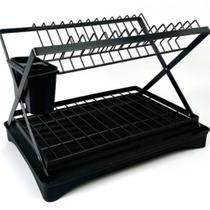 Escorredor E Organizador De Pia Inox Porta Pratos Copos multifunções dobrável