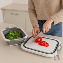 Escorredor E Tabua Cesta De Alimentos Dobrável Retrátil Silicone 3 Em 1 Multifuncional Cozinha Escorredor E Tabua Cesta De Alimentos Dobrável Retrátil Silicone 3 Em 1 Multifuncional Cozinha