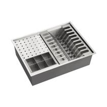 Escorredor Embutido Para Cozinha Gourmet Aço Inox 304 Baniwa 43x33 cm Pingoo.casa - Prata