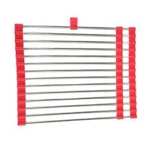 Escorredor Esteira Inox Louça Cozinha Pia Flexivel Extensivel Multiuso Silicone Dobravel Compacto - Ab.Midia