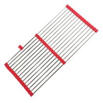 Escorredor Esteira Louça Cozinha Pia Inox Silicone Extensivo Flexivel Compacto Dobravel Pratico Multiuso - Compre Desejos