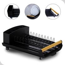 Escorredor extensível black eco design com suporte talheres