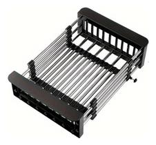 Escorredor Extensível Cuba Pia Inox Ajustável Cesto Preto Escorredor Extensível Cuba Pia Inox Ajustável Cesto Preto