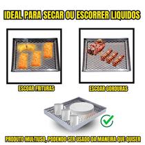 Escorredor Fritura Aço Inox Bandeja 39x31cm Pastel Salgados