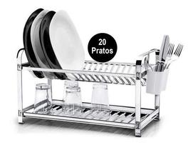 Escorredor Inox 20 Pratos E Porta Talheres - 20.20 Makinox