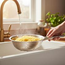 Escorredor Inox 22cm Com Alça Multiuso Para Cozinha