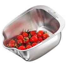 Escorredor Inox Arroz Feijao Grao Legumes Frutas Verduras Cozinha Preparo Multiuso Versatil Higienico Resistente Escorredor Inox Arroz Feijao Grao Legumes Frutas Verduras Cozinha Preparo Multiuso Versatil Higienico Resistente
