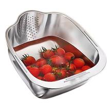 Escorredor Inox Arroz Fruta Verdura Legumes Versatil Cozinha Prepero Multiuso Higienico Resistente Escorredor Inox Arroz Fruta Verdura Legumes Versatil Cozinha Prepero Multiuso Higienico Resistente