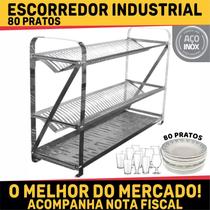 Escorredor Inox Industrial Restaurante Hotel Com 80 Pratos