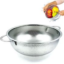 Escorredor Inox Macarrao Massas Frutas Verduras Legumes Multiuso Cozinha Versatil Resistente Higienico