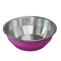 Escorredor Lava Tudo Arroz Macarrão Legumes Massas Em Aluminio 3 Litros Rosa Pink
