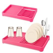 Escorredor Louca 6 Pratos Talheres Resistente Compacto Rosa Escorredor Louca 6 Pratos Talheres Resistente Compacto Rosa