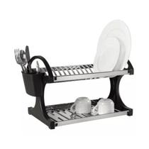 Escorredor Louça Grande Inox Dois Andares 16 Pratos Brinox