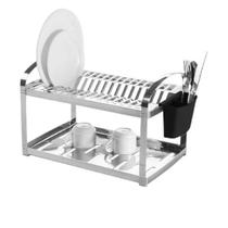 Escorredor Louças 16 Pratos Suprema Inox Suporte Talheres