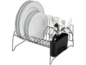 Escorredor Louças Arthi Black Com Porta Copos