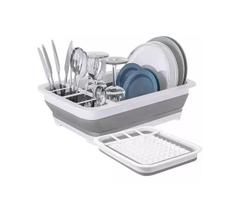 Escorredor Louças Prato Alimentos Silicone Retrátil Dobrável - Kehome