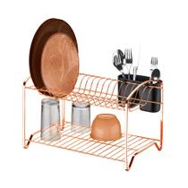 Escorredor Louças Pratos Duplo 2 Andares De Aço Pia Cozinha