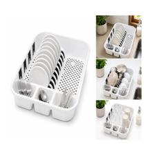 Escorredor loucas pratos talheres plastico multiuso organizador pia utensilios bpa free compacto luxo branco Escorredor loucas pratos talheres plastico multiuso organizador pia utensilios bpa free compacto luxo branco