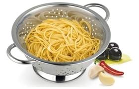 Escorredor Macarrão Massas Legumes Com Alça Em Inox 20cm