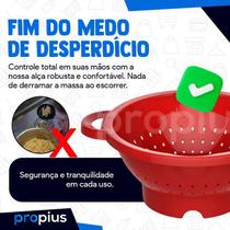 Escorredor Massa Alça Vermelho Arroz Macarrão Verdura