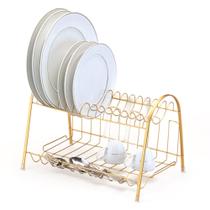 Escorredor Max Duplo De Louça Porta Copo Arthi Cor Dourado