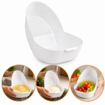 Escorredor multiuso arroz macarrao legumes verduras frutas lava alimentos bpa free cozinha branco Escorredor multiuso arroz macarrao legumes verduras frutas lava alimentos bpa free cozinha branco