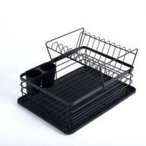 Escorredor Organizador de Louças Duplo Metal Moderno Fosco Alta Capacidade Resistente para Cozinha Escorredor Organizador de Louças Duplo Metal Moderno Fosco Alta Capacidade Resistente para Cozinha