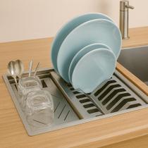 Escorredor Organizador de Louças Embutido Quadrado com Tampa Inox 44x30cm Cozix