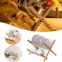Escorredor Organizador De Louças Metal E Bambu Mimo Style