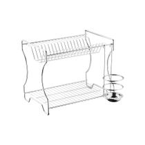 Escorredor Para 18 Pratos Cláudia Com Porta Talher Em Aço Cromado 36X26,5Cm - Schmitt Escorredor Para 18 Pratos Cláudia Com Porta Talher Em Aço Cromado 36X26,5Cm - Schmitt