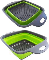 Escorredor Peneira em Silicone 24,5x18,5cm Dobrável Quadrado Escorredor Peneira em Silicone 24,5x18,5cm Dobrável Quadrado