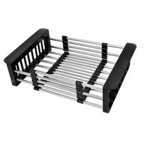 Escorredor Pia Inox Ajustável Multiuso Alças Retráteis Escorredor Pia Inox Ajustável Multiuso Alças Retráteis