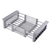 Escorredor Pia Retrátil Multifuncional Cozinha Ajustável Inox - Clink