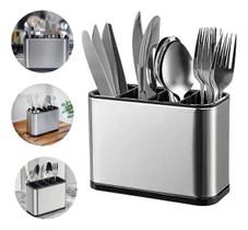 Escorredor Porta Talheres Em Aço Inox 4 Divisórias Para Pia Escorredor Porta Talheres Em Aço Inox 4 Divisórias Para Pia