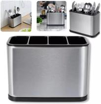 Escorredor Porta Talheres Pia Silver Inox Aço Inox 316 escovado 18x13x8cm Escorredor Porta Talheres Pia Silver Inox Aço Inox 316 escovado 18x13x8cm