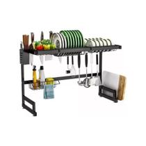 Escorredor Rack Aco De Pia Organizador De Louça Armazenamento Multiuso Cozinha Suspensa 85cm