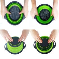 Escorredor Retrátil Silicone Massas Frutas Alimentos Vermelho