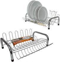 Escorredor / secador de pratos aramado com porta copo 42x32x14.5cm - Erca aramados