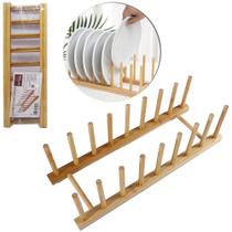 Escorredor secador de pratos de bambu 39x13x11cm - TOP RIO