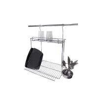 Escorredor Side Inox 20 Pratos com Porta Talheres 3033 Jomer Escorredor Side Inox 20 Pratos com Porta Talheres 3033 Jomer