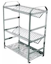 Escorredor Super Linha Industrial de 40 Pratos em Aço Inox