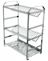 Escorredor Super Linha Industrial de 40 Pratos em Aço Inox - EPS-017