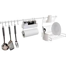 Escorredor Suspenso de Parede Master 90cm Talher Prato Copo Tempero Papel