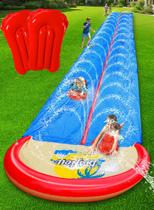 Escorregador Aquático Play Slide Spring Water 9,75m com Duas Pistas e Bodyboards