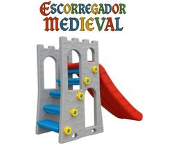 Escorregador castelo medieval alegria no brincar