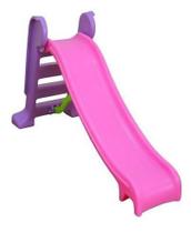 Escorregador infantil médio 3 degraus ROSA COM ROXO.