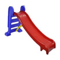 Escorregador médio Infantil com 3 degraus Vermelho c/ azul resistente divertido e seguro para crianças de até 7 anos de - Valentina Brinquedos