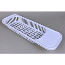 Escorrredor Plástico Retangular Branco de Cozinha