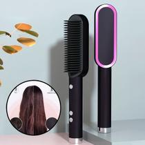 Escova 3 em 1 Alisadora Elétrica Cabelo Liso Profissional 110/220v Bivolt