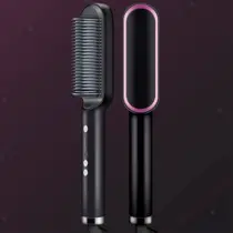 Escova 3 em 1 Chapinha Com Pente Modela Cabelo 110/220v Bivolt